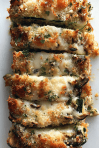 Mushroom and Spinach Zucchini Lasagna Loaf