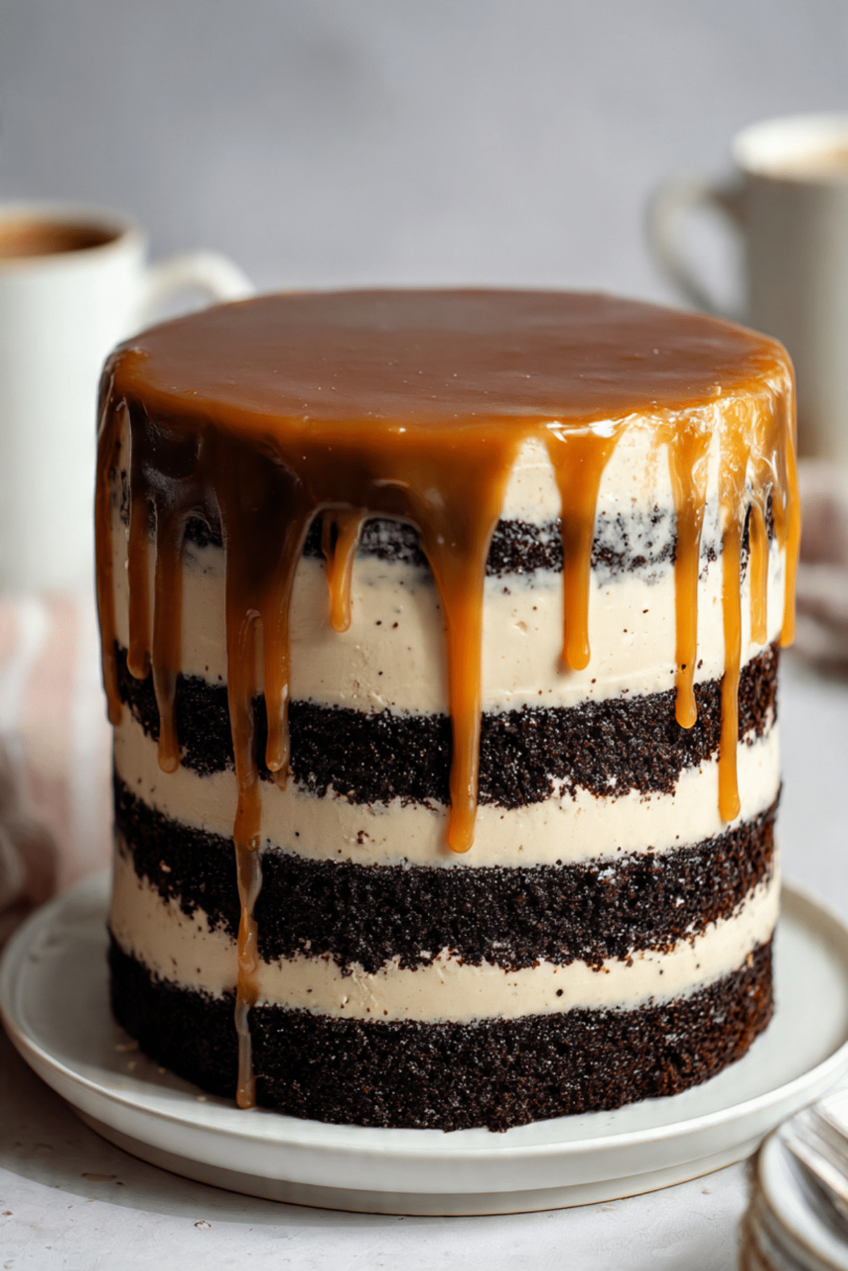 One Bowl MOIST Vegan Chocolate Caramel Cake