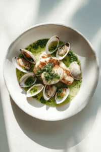 Monkfish in Green Sauce and Clams