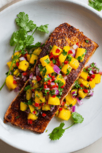 Blackened Salmon with Mango-Habanero Salsa
