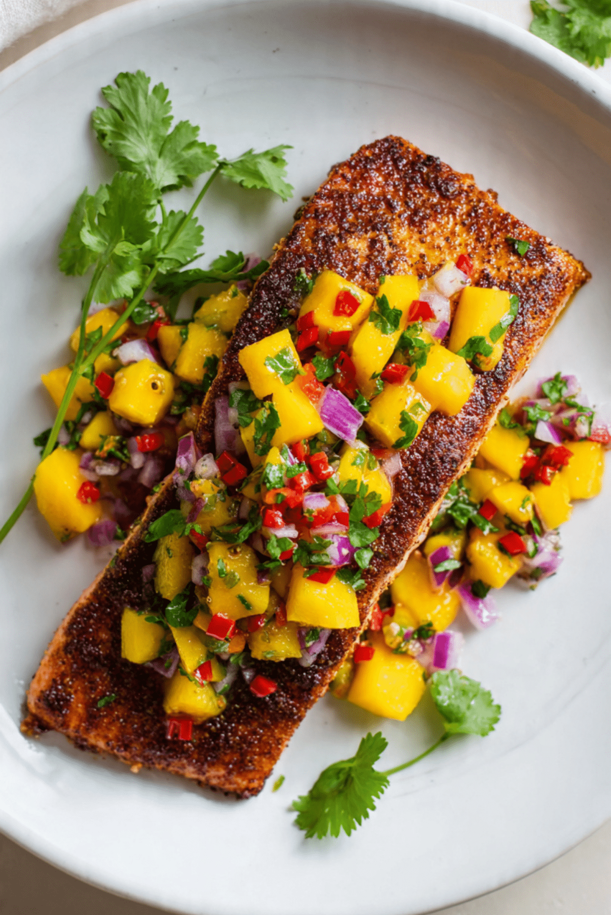 Blackened Salmon with Mango-Habanero Salsa