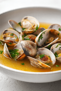 Sake-Steamed Clams with Chorizo