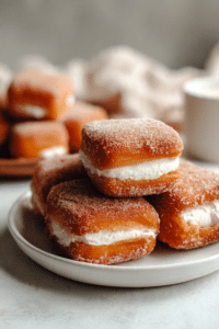 Pumpkin Spice Donuts Stuffed with Cream Cheese