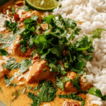Salmon curry with rice