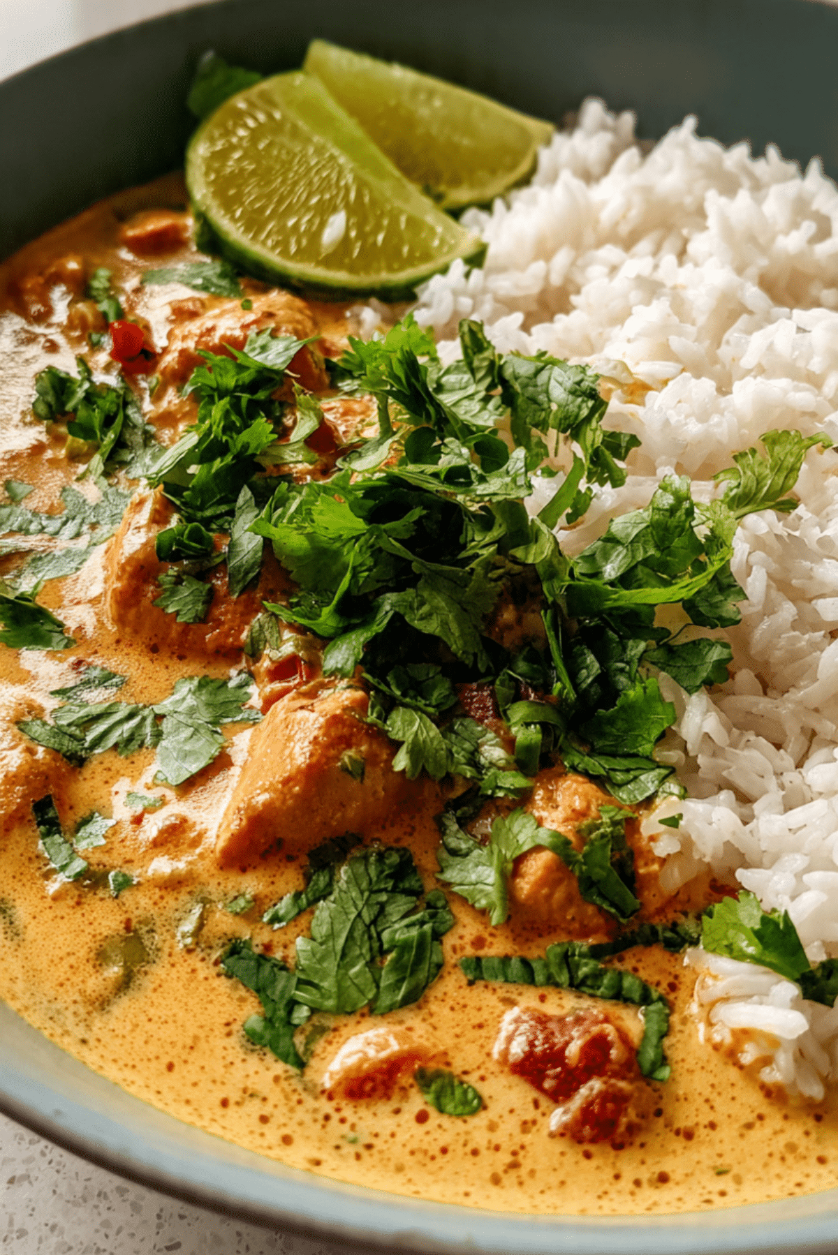 Salmon curry with rice