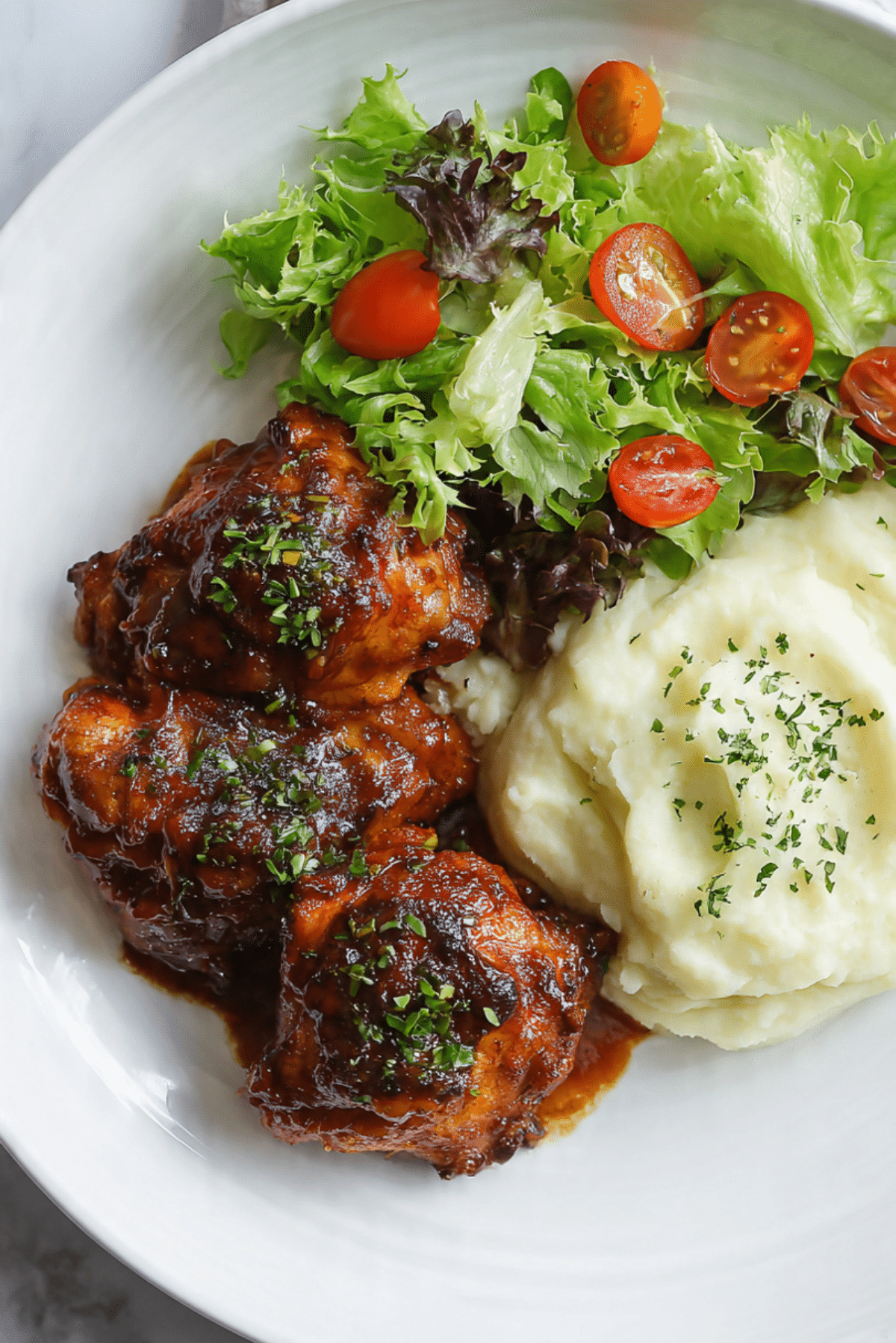 Chicken thighs glazed