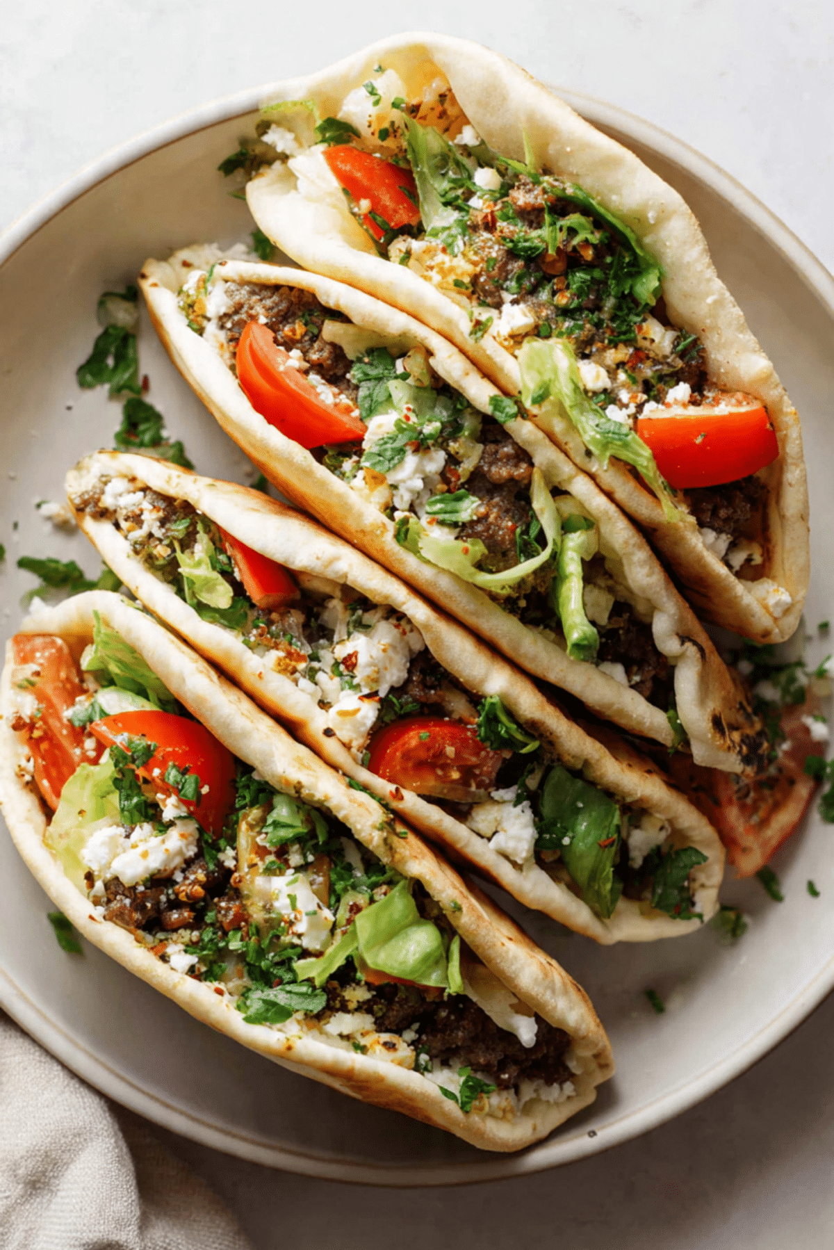Mediterranean Ground Beef Pita