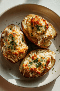 Chicken-stuffed potatoes