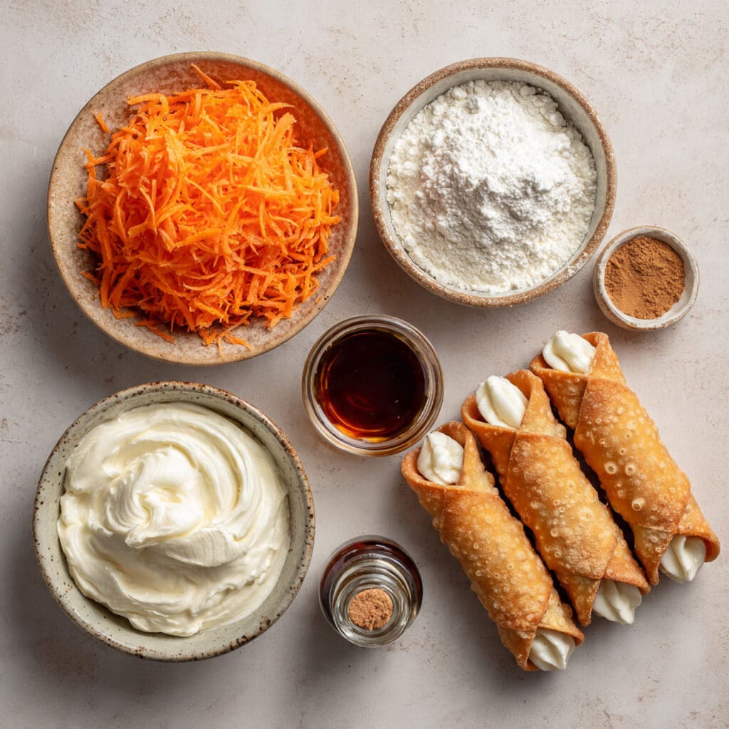 Spiced Carrot & Mascarpone Cannoli Cups