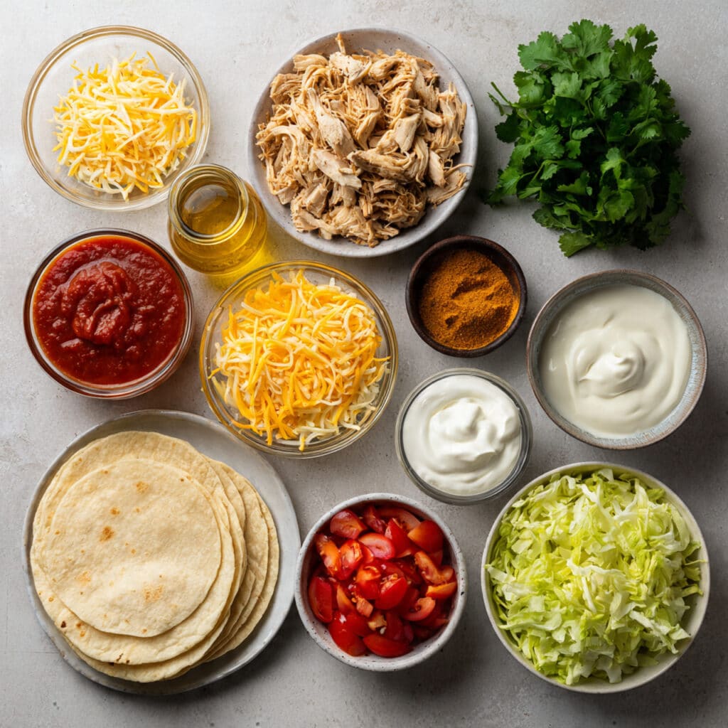 Cheesy chicken tacos