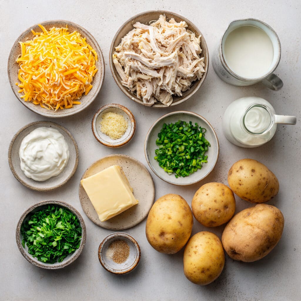 Chicken-stuffed potatoes