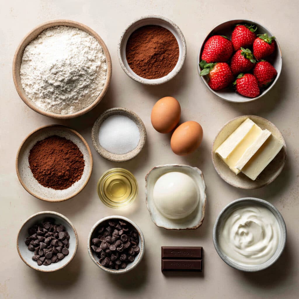 Chocolate Strawberry Cheesecake Cake